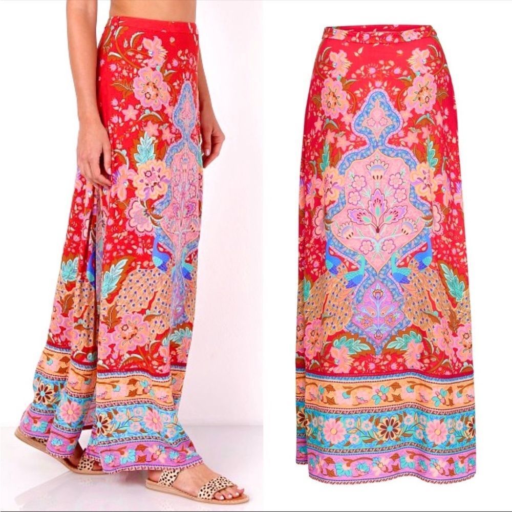 Spell & The Gypsy NWT Lotus Maxi Split Skirt in Ruby XXS - Picture 3 of 8